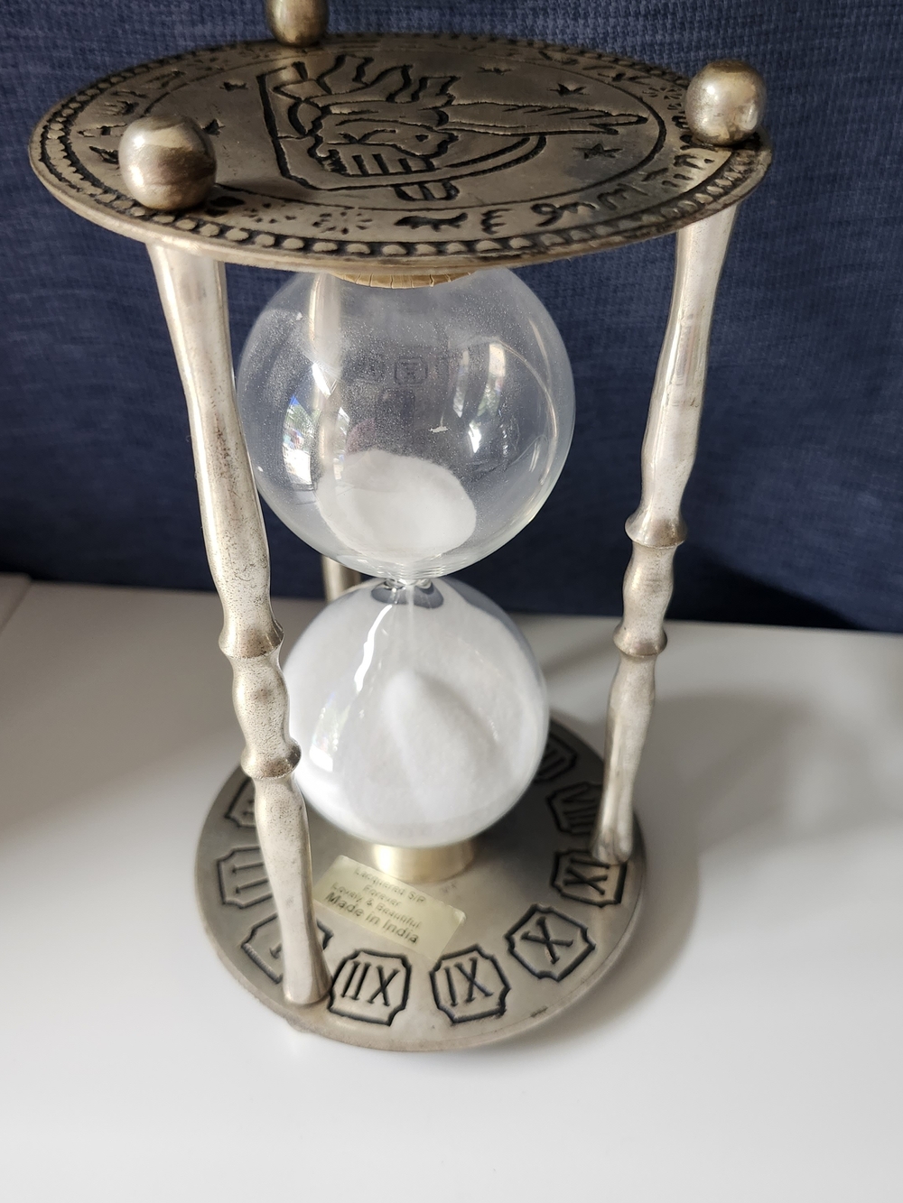 Vintage Silver Plated Pegasus Hourglass Zodiac Celestial Sand Timer 20m 1lb 5oz